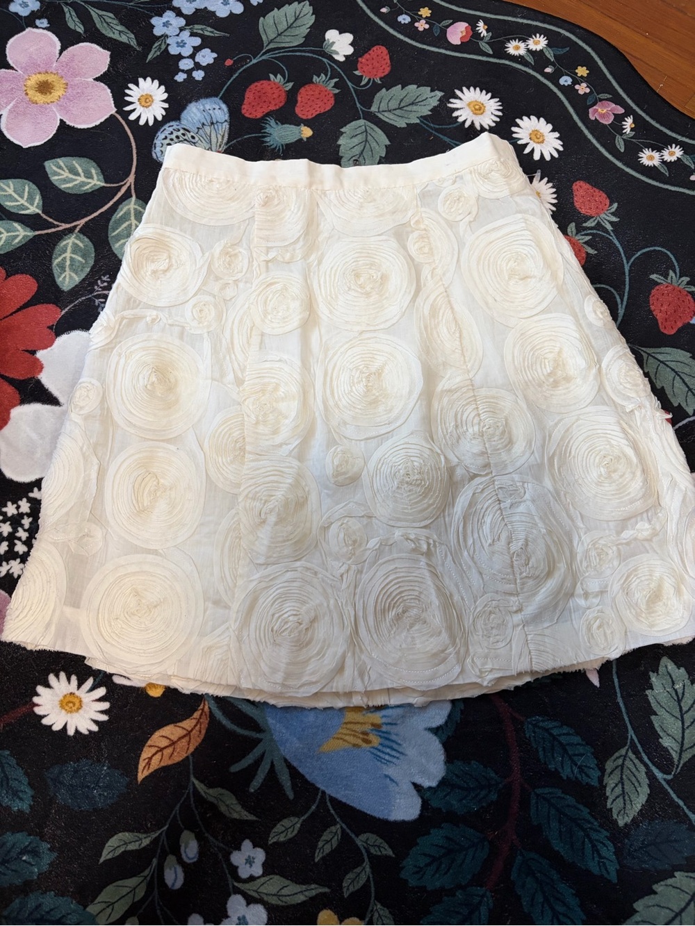 Joe Fresh Cream Rosette A-Line Skirt
